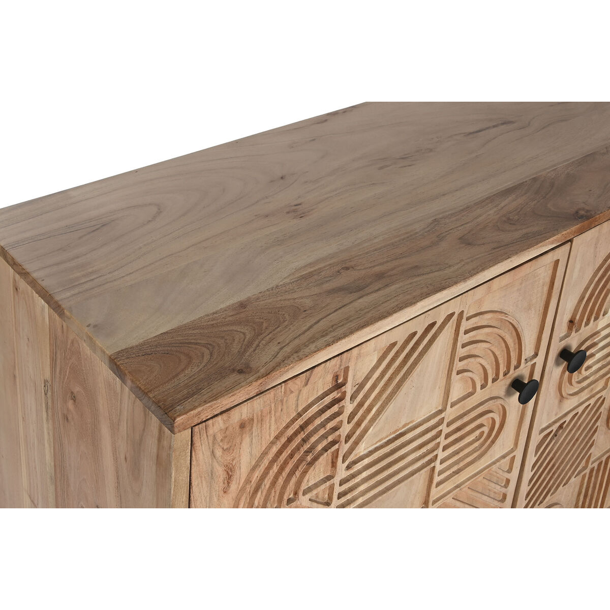 Skænk Home ESPRIT Brun Sort Metal Akacie 145 x 40 x 80 cm